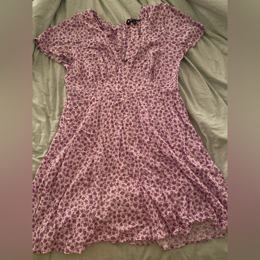 Purple floral babydoll dress